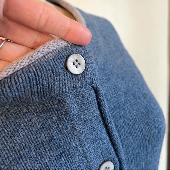 IrelandsEye Killiney Button Down Wool Cashmere Blend Cardigan Harbour Blue Small - Picture 8 of 14